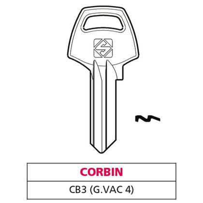 Silca Chiave Ottone Cb3 (G. Vac 4) Corbin - 20 Pz