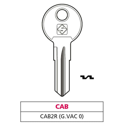 Silca Chiave Ottone Cab2R (G. Vac 0) Cab - 20 Pz