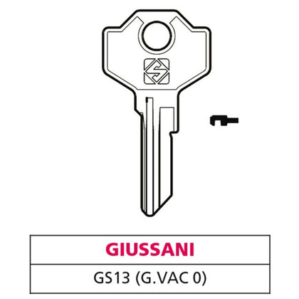 Silca Chiave Ottone Gs13 (G. Vac 0) Giussani - 20 Pz