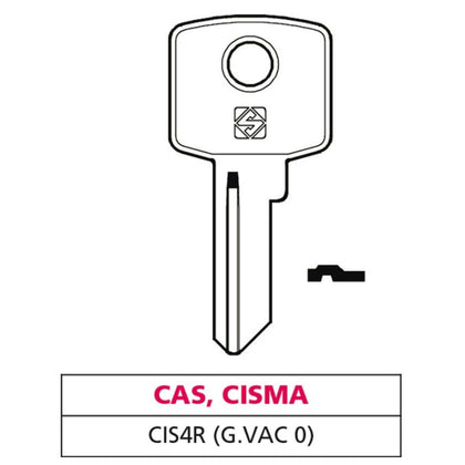 Silca Chiave Ottone Cis4R (G. Vac 0) Cas-Cisma - 20 Pz