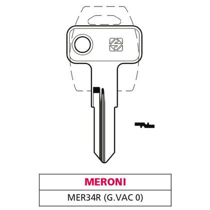 Silca Chiave Ottone Mer34R (G. Vac 0) Meroni - 10 Pz