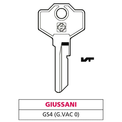 Silca Chiave Ottone Gs4 (G. Vac 0) Giussani - 20 Pz