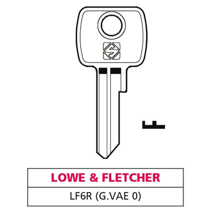 Silca Chiave Ottone Lf6R (G. Vae 0) Lowe & Fletcher - 10 Pz