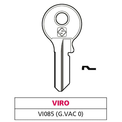 Silca Chiave Ottone Vi085 (G. Vac 0) Viro - 20 Pz