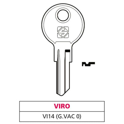 Silca Chiave Ottone Vi14 (G. Vac 0) Viro - 20 Pz