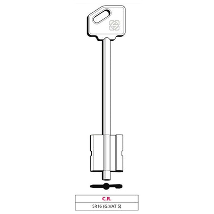 Silca Chiave A Doppia Mappa 5R16 (G. Vat 5) C.R. - 5 Pz
