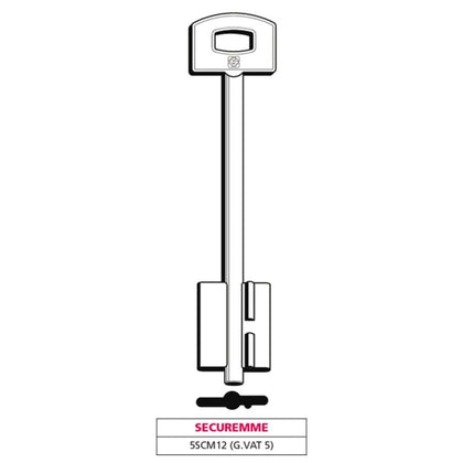 Silca Chiave A Doppia Mappa 5Scm12 (G. Vat 5) Securemme - 5 Pz