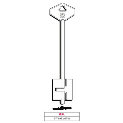 Silca Chiave A Doppia Mappa 5It8 (G. Vat 0) Ital - 5 Pz