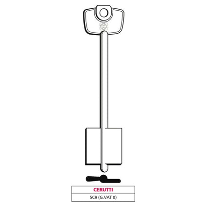 Silca Chiave A Doppia Mappa 5C9 (G. Vat 0) Cerutti - 5 Pz