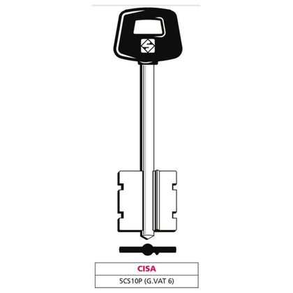 Silca Chiave A Doppia Mappa 5Cs10P (G. Vat 6) Cisa - 5 Pz