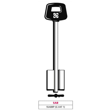 Silca Chiave A Doppia Mappa 5Sab8P (G. Vat 1) Sab - 5 Pz