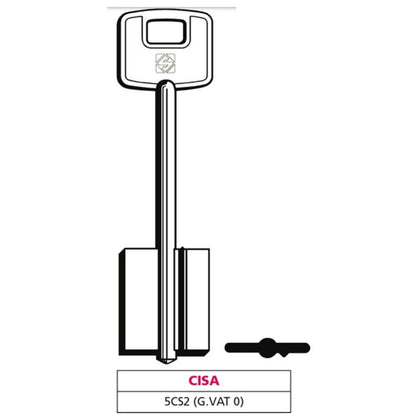 Silca Chiave A Doppia Mappa 5Cs2 (G. Vat 0) Cisa - 5 Pz