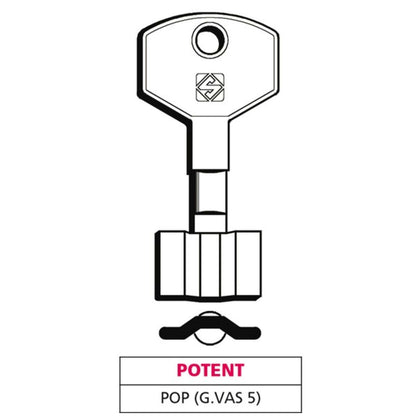 Silca Chiave A Doppia Mappa Pop (G. Vas 5) Potent - 5 Pz