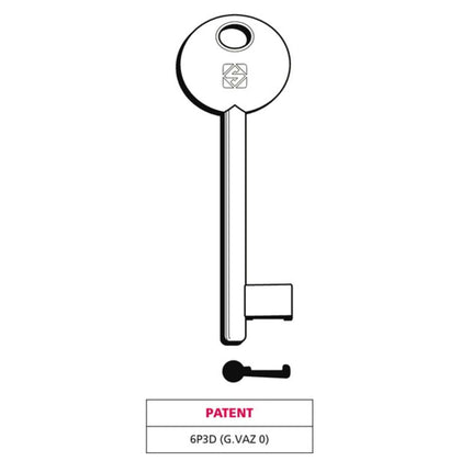 Silca Chiave A Mappa 6P3D (G. Vaz 0) Patent - 5 Pz