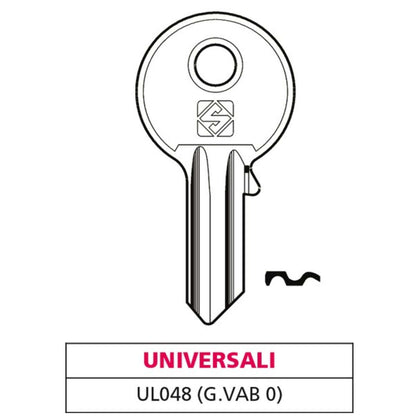 Silca Chiave Asc Ul048 (G. Vab 0) Universale - 20 Pz