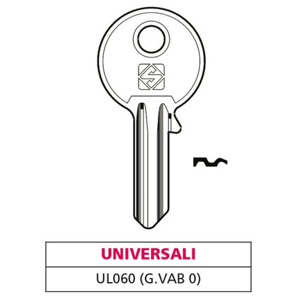 Silca Chiave Asc Ul060 (G. Vab 0) Universale - 100 Pz