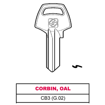 Silca Chiave Asc Cb3 (G.Vac 4) Corbin, Oal - 100 Pz