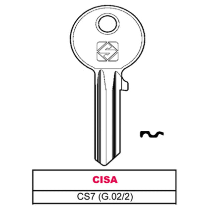 Silca Chiave Asc Cs7 (G.Vac 2) Cisa - 100 Pz