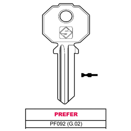 Silca Chiave Asc Pf092 (G.Vac 0) Prefer - 20 Pz