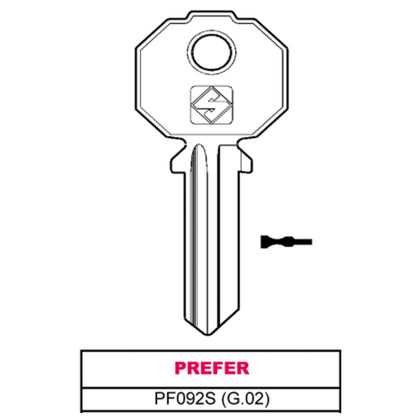 Silca Chiave Asc Pf092S (G.Vac 0) Prefer - 20 Pz