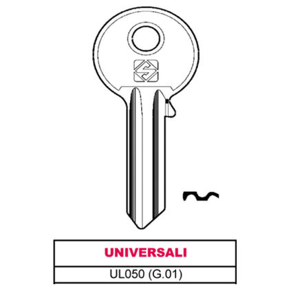 Silca Chiave Asc Ul050 (G.Vab 0) Universale - 100 Pz