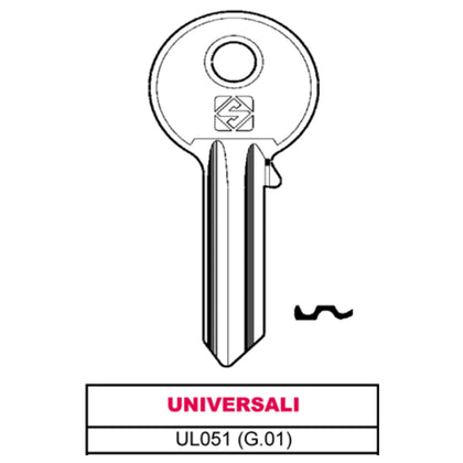 Silca Chiave Asc Ul051 (G.Vab 0) Universale - 100 Pz