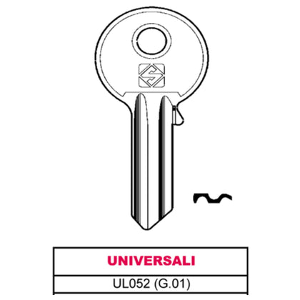 Silca Chiave Asc Ul052 (G.Vab 0) Universale - 100 Pz