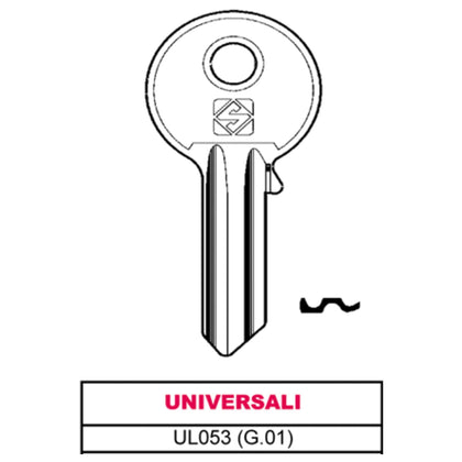 Silca Chiave Asc Ul053 (G.Vab 0) Universale - 100 Pz