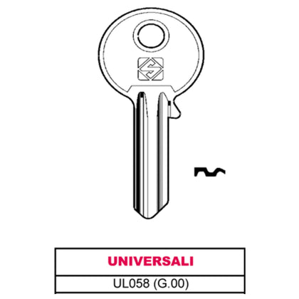 Silca Chiave Asc Ul058 (G.Vab 0) Universale - 100 Pz