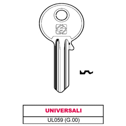 Silca Chiave Asc Ul059 (G.Vab 0) Universale - 100 Pz