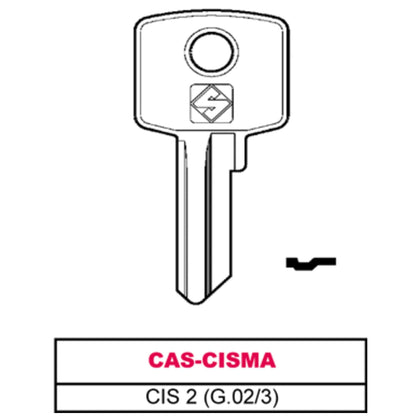 Silca Chiave Asc Cis 2 (G.Vac 3) Cas-Cisma - 20 Pz