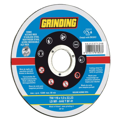 Grinding Disco Abrasivo Piano Per Inox Ø Mm. 115X1,6X22,23 Special Edition - 50 Pz