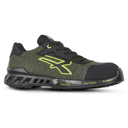 U-Power Scarpe Antinfortunistica Basse S1P Src Esd Redleve Robin Col. Nero/Verde Mis. 39