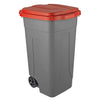 Mobil Plastic Bidone Per Differenziata Lt. 80 - Cm. 45X50X78 H Col. Rosso/Grigio