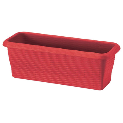 Fioriera Rettangolare Paglia Normal Col. Corallo Cm. 50X20X17,5 H