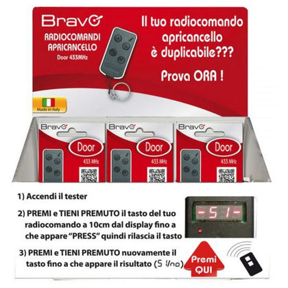 Bravo Radiocomando Apricancello Doorx Codice Fisso Frequenza 433 Mhz Display 22 Pz.