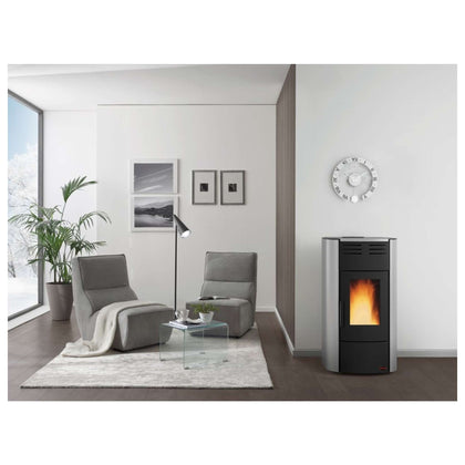 Extraflame Termostufa A Pellet Raffaella Idro H18 Col. Grigio Luce