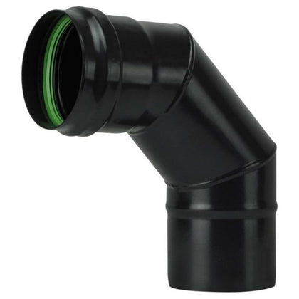 Save Gomito 90° Per Stufa A Pellet Light Senza Guarnizione Col. Nero Opaco Ø Cm. 8