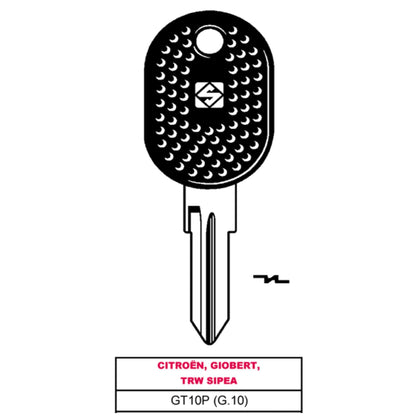 Silca Chiave Per Auto Asc Gt10P (G.Vak 0) Citroà‹N, Giobert, Trw Sipea - 5 Pz