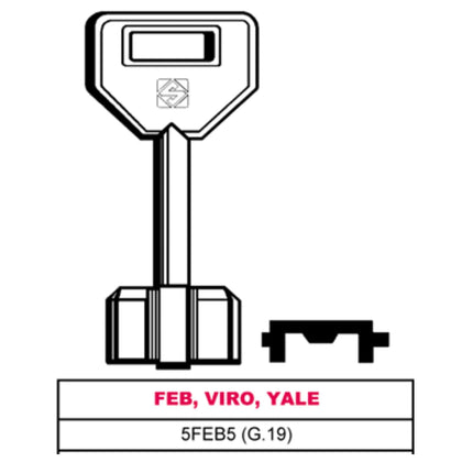Silca Chiave A Pompa 5Feb5 (G.Vat 0) Feb, Viro, Yale - 5 Pz