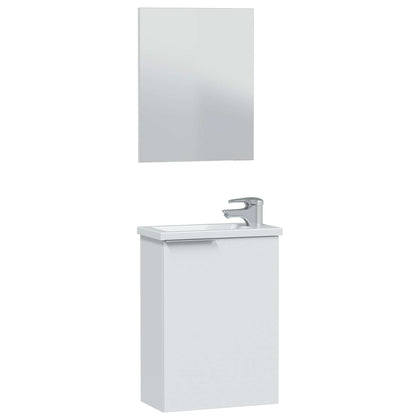 Kit Mobile Bagno 1 Anta 40 Sosp. Lavabo Bianco Lacc