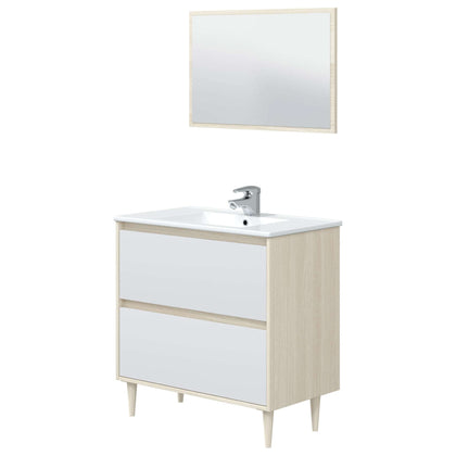 Kit Mobile Bagno Verona 80 Rovere Bianco