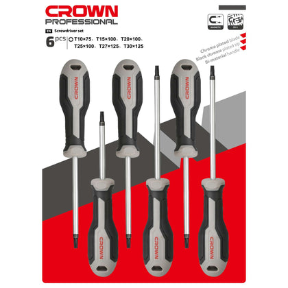 Crown Set 6 Pz Cacciaviti Torx Assortiti Cphds-.Atx6 - 6 Pz