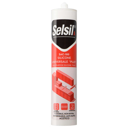 Selsil Silicone Acetico Plus Bianco 280 Ml - 25 Pz