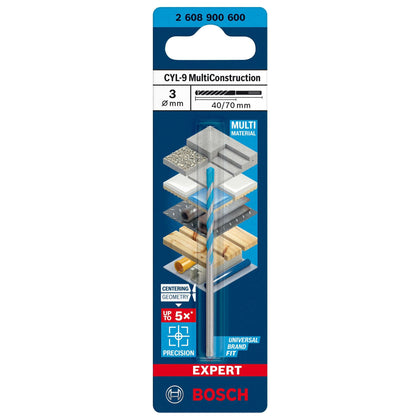 Bosch-A Punta Multiconstruction Cyl-9 3X40/70 Mm - 5 Pz