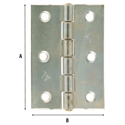 Cerniera Art.838 Perno Fisso Acc. Zin. 70X50X1,5 Mm - 24 Pz