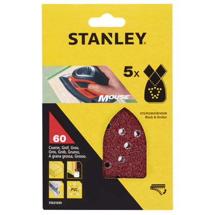 Piranha Stanley Sta31039 (X31039) 5 Fogli Velcro Per Mouse Gr.60