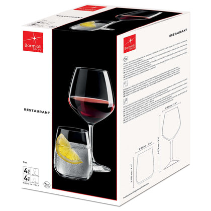 Calice Vino 53Cl + Bicchiere 43Cl Pz.4+4