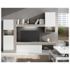 Kit Parete Living Roomy 255X40X200 Rovere Nodoso Bianco