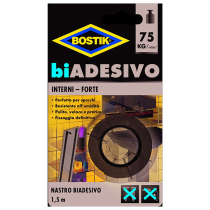 Bostik Nastro Biadesivo Interni M.1,5X19Mm - 6 Pz